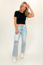 Pinnacle High Rise Crop Flare Jeans - FINAL SALE - Madison and Mallory