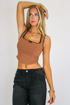 Pinup Dots Contrast Trim Bow Corset Top - Madison and Mallory