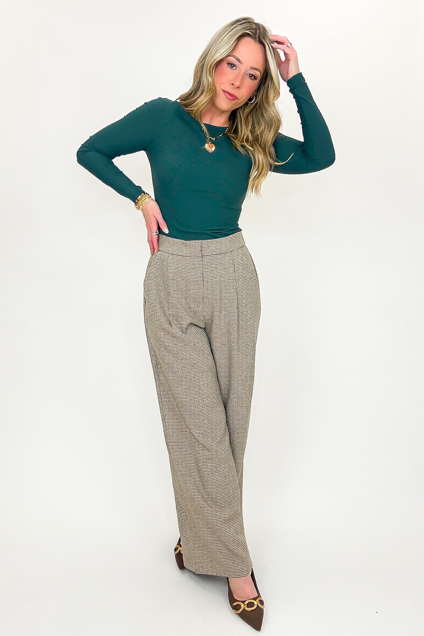 Polished Ease Front Pleat Wide Leg Pants