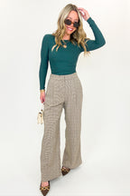 S / Tan Polished Ease Front Pleat Wide Leg Pants - FINAL SALE - Madison and Mallory