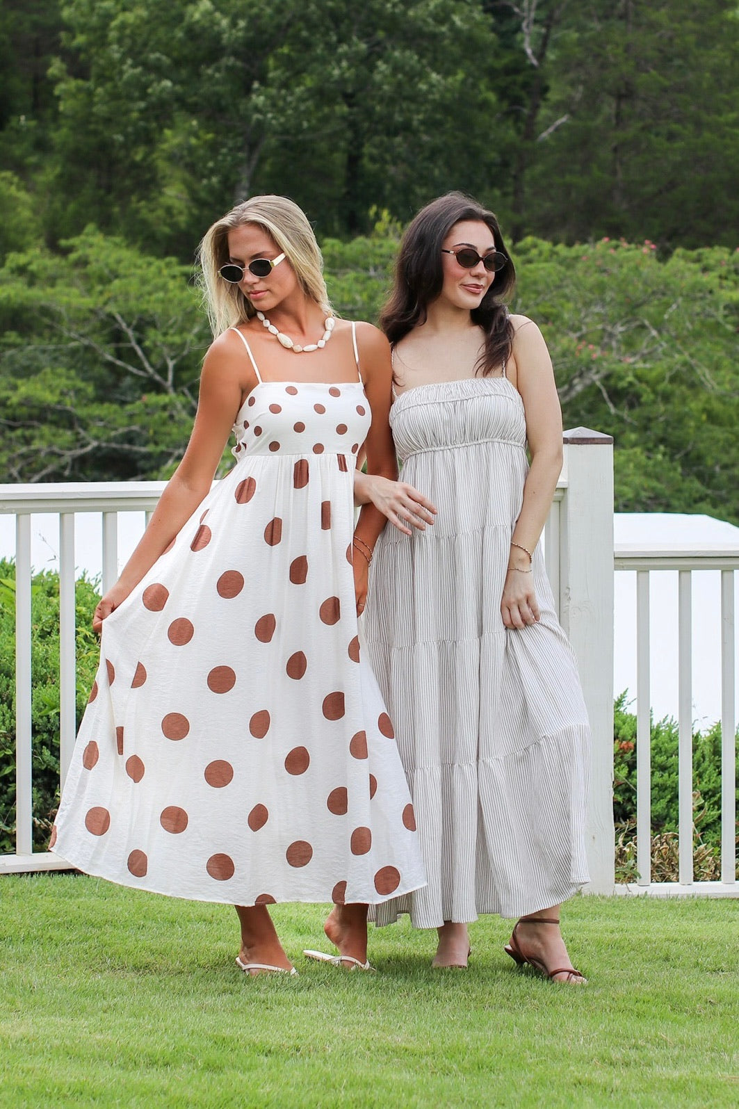 Polka Charm Empire Waist Midi Dress - Madison and Mallory