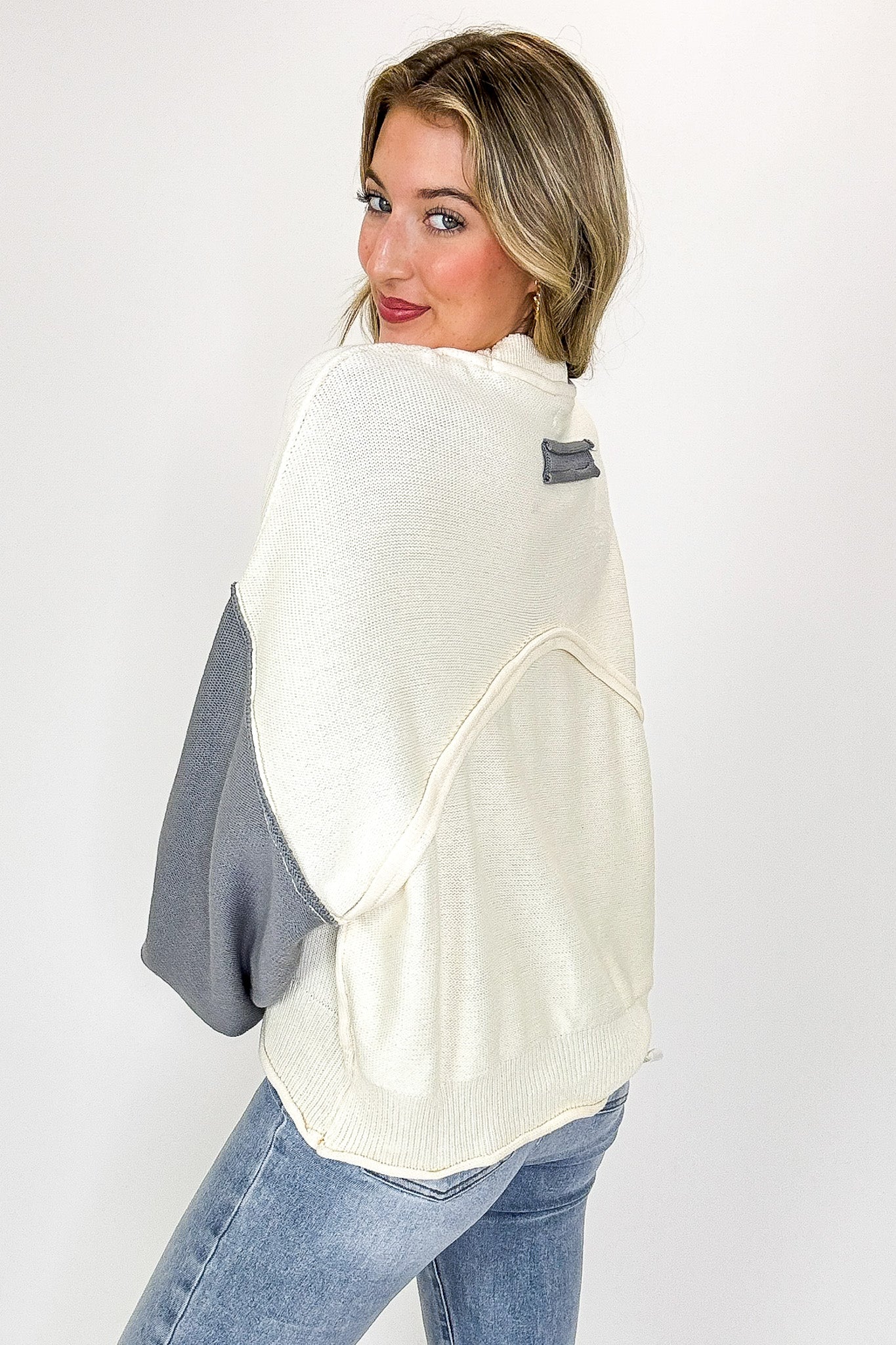 Pop Pocket Color Block Knit Sweater - Madison and Mallory