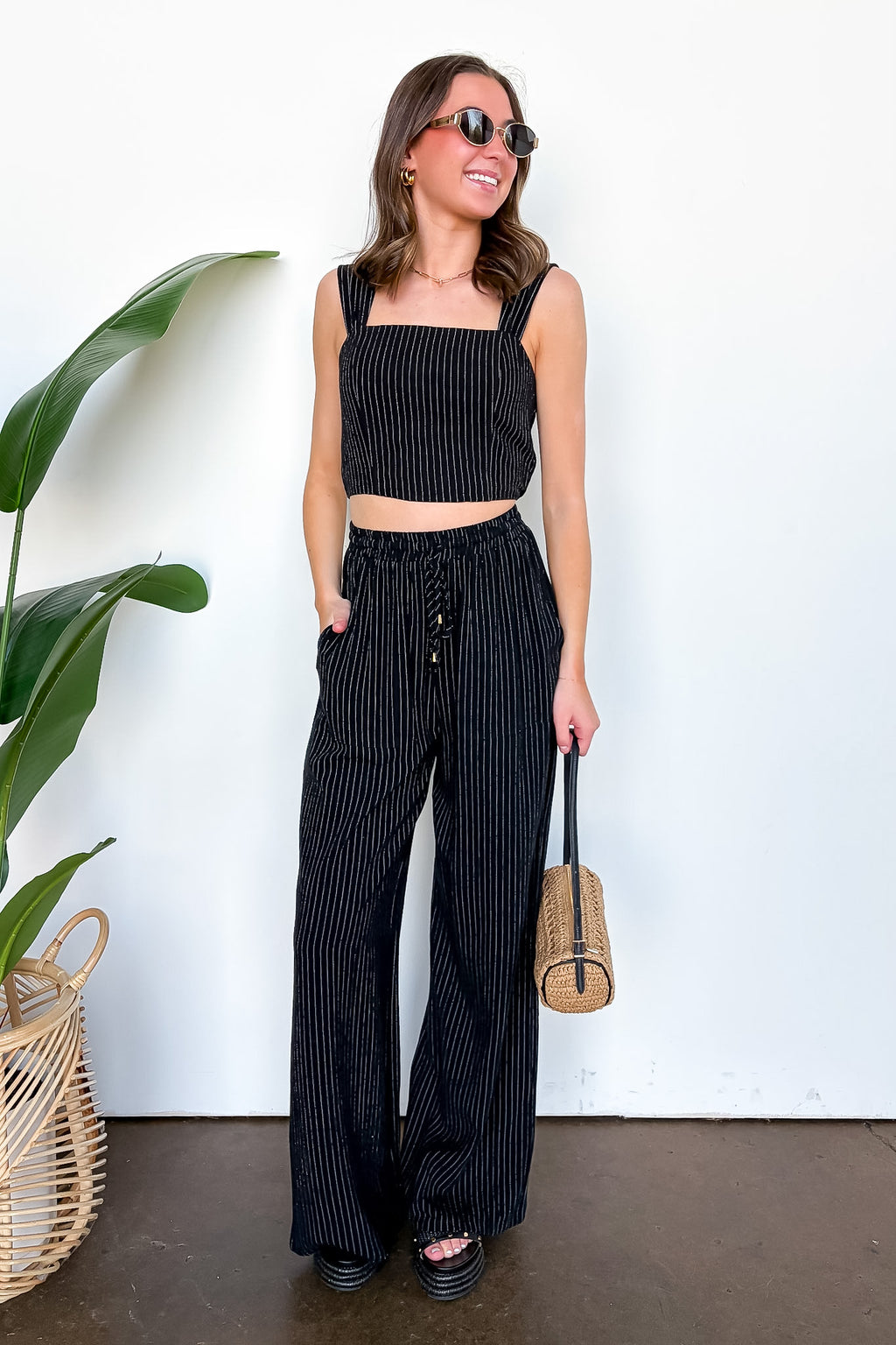 Portofino Striped Linen Blend Tank Top - Madison and Mallory