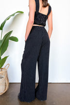 Portofino Striped Linen Smock Waist Pants - Madison and Mallory
