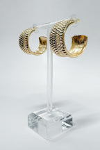 Gold Posh Forever Textured Hoop Earrings - FINAL SALE - Madison and Mallory
