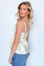 Posh Pulse Abstract Print Peplum Tank Top - FINAL SALE - Madison and Mallory