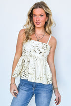 Posh Pulse Abstract Print Peplum Tank Top - FINAL SALE - Madison and Mallory