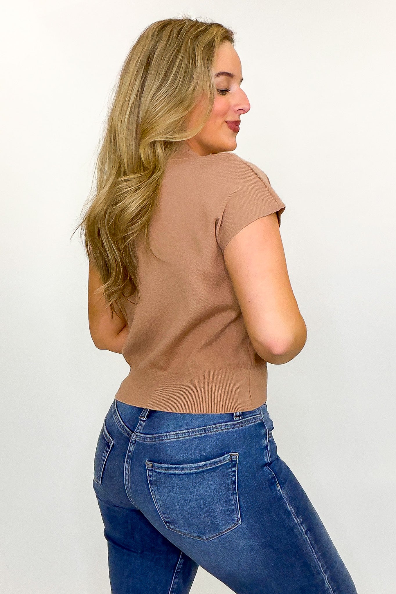 Power Poise Cap Sleeve High Neck Top - Madison and Mallory