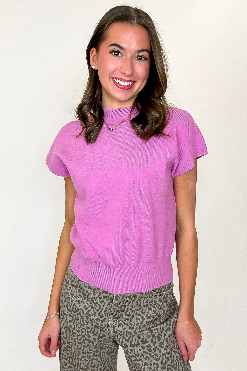 Power Poise Cap Sleeve High Neck Top - Madison and Mallory