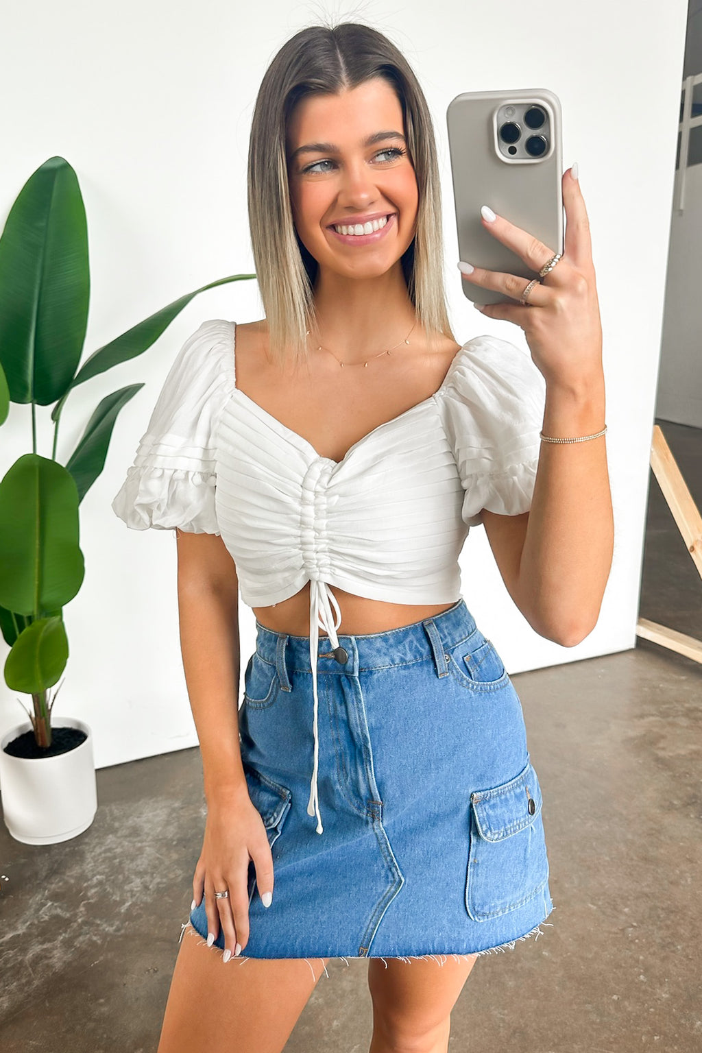 Precious Disposition Puff Sleeve Ruched Top - FINAL SALE - Madison and Mallory