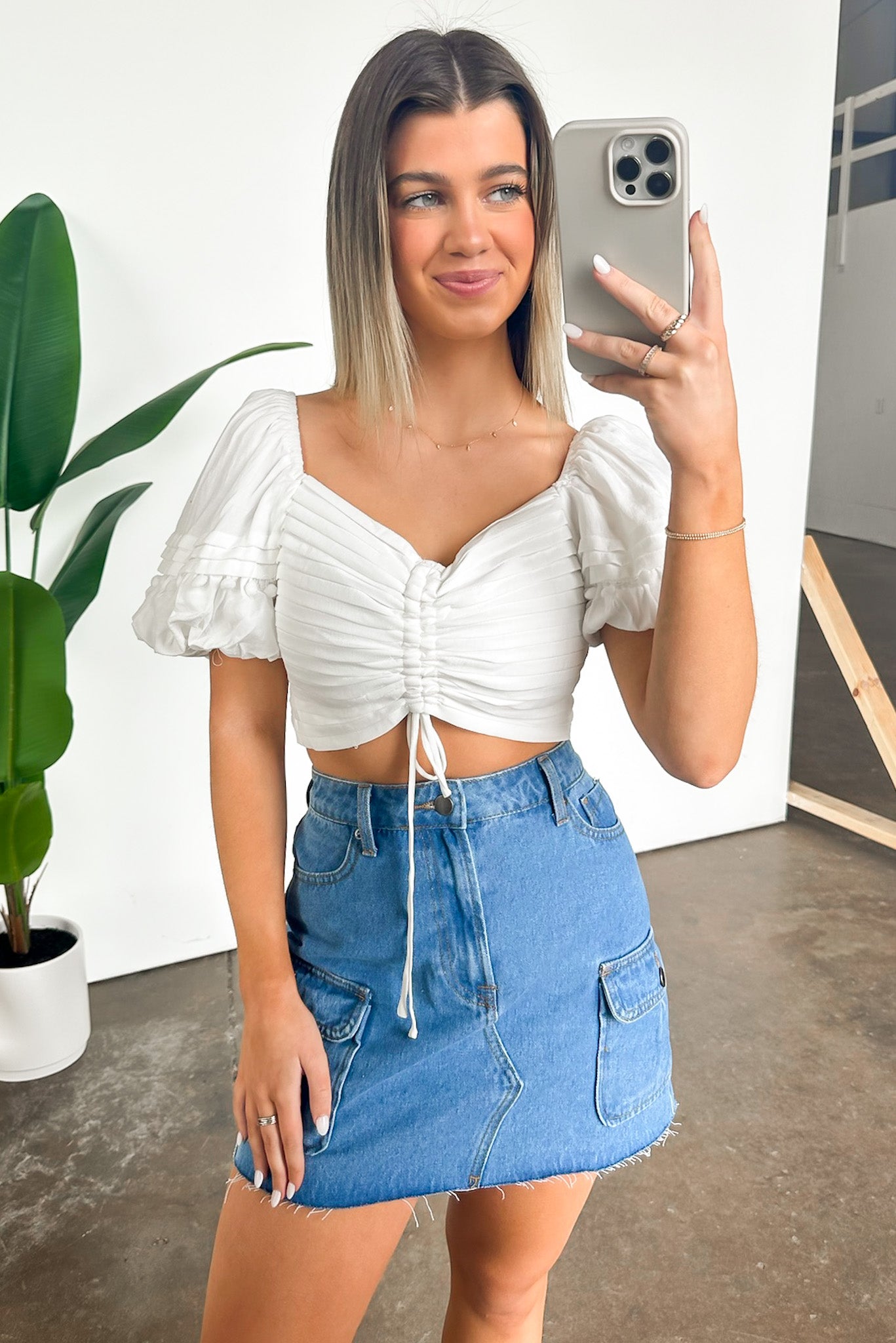 Precious Disposition Puff Sleeve Ruched Top - FINAL SALE - Madison and Mallory