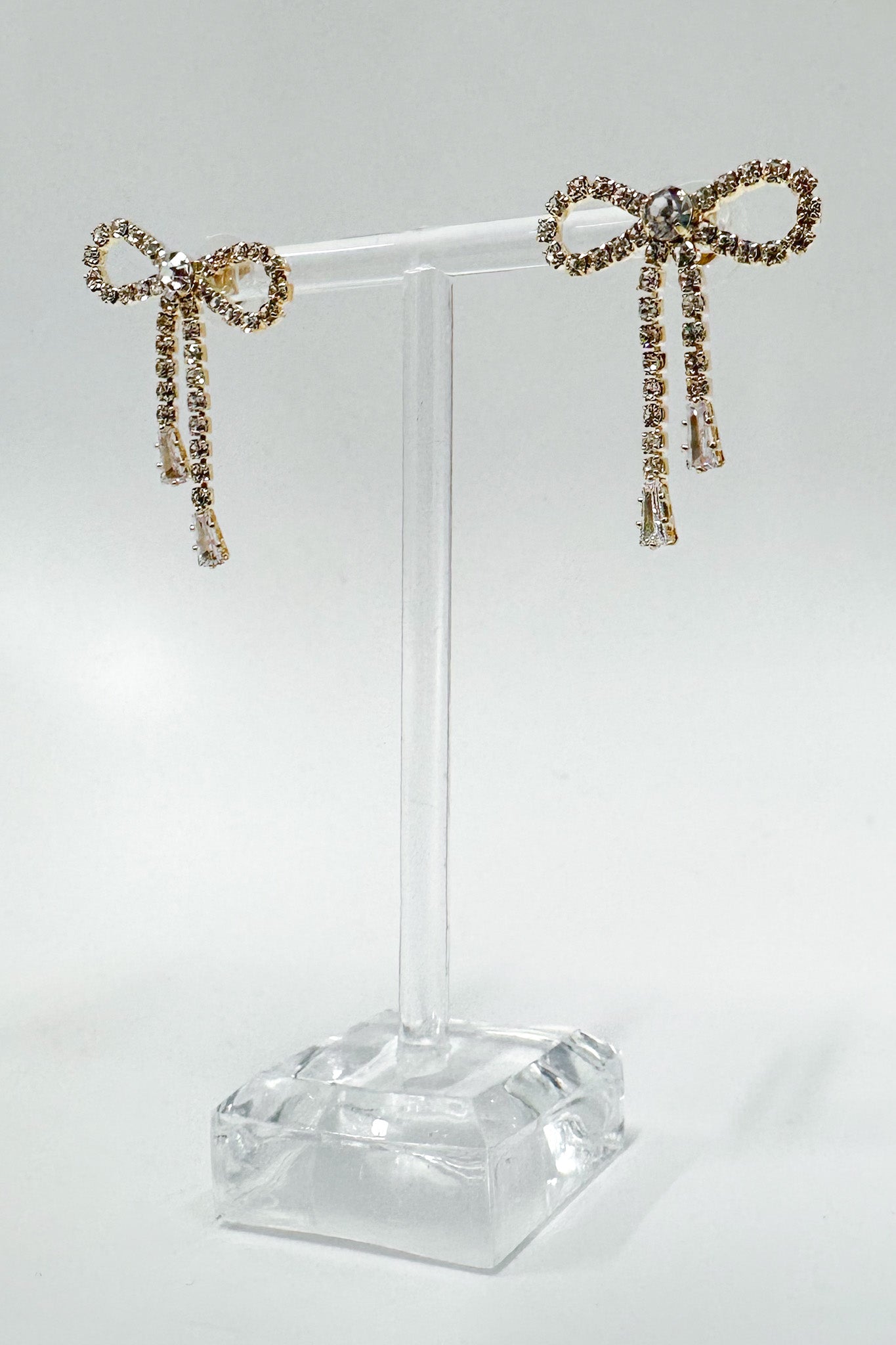  Precious Present Rhinestone Bow Earrings - Madison and Mallory