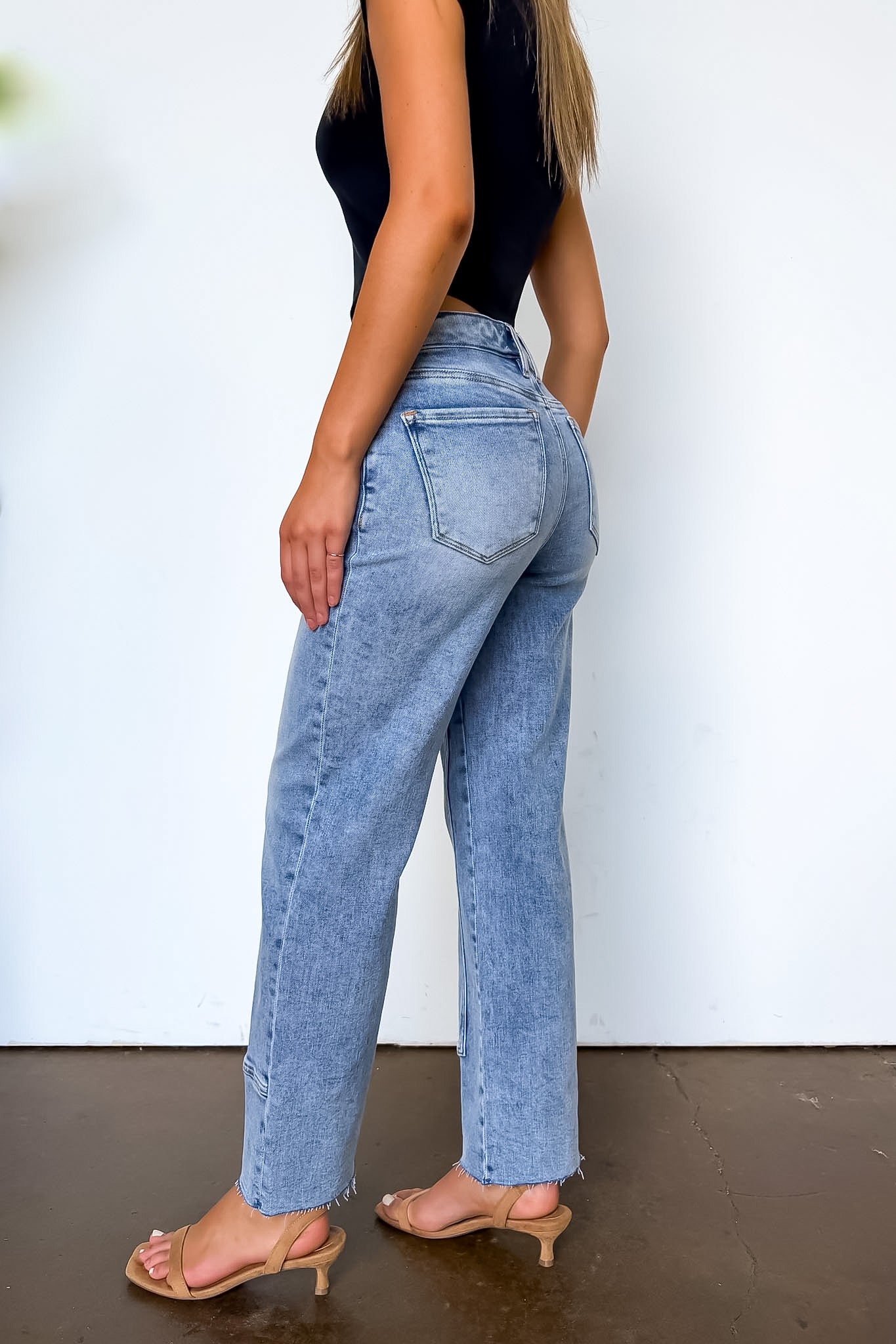 Precision Seam Mid Rise Ankle Straight Jeans