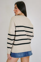 Prep Line Relaxed Fit Ribbed Knit Striped Sweater - Madison and Mallory