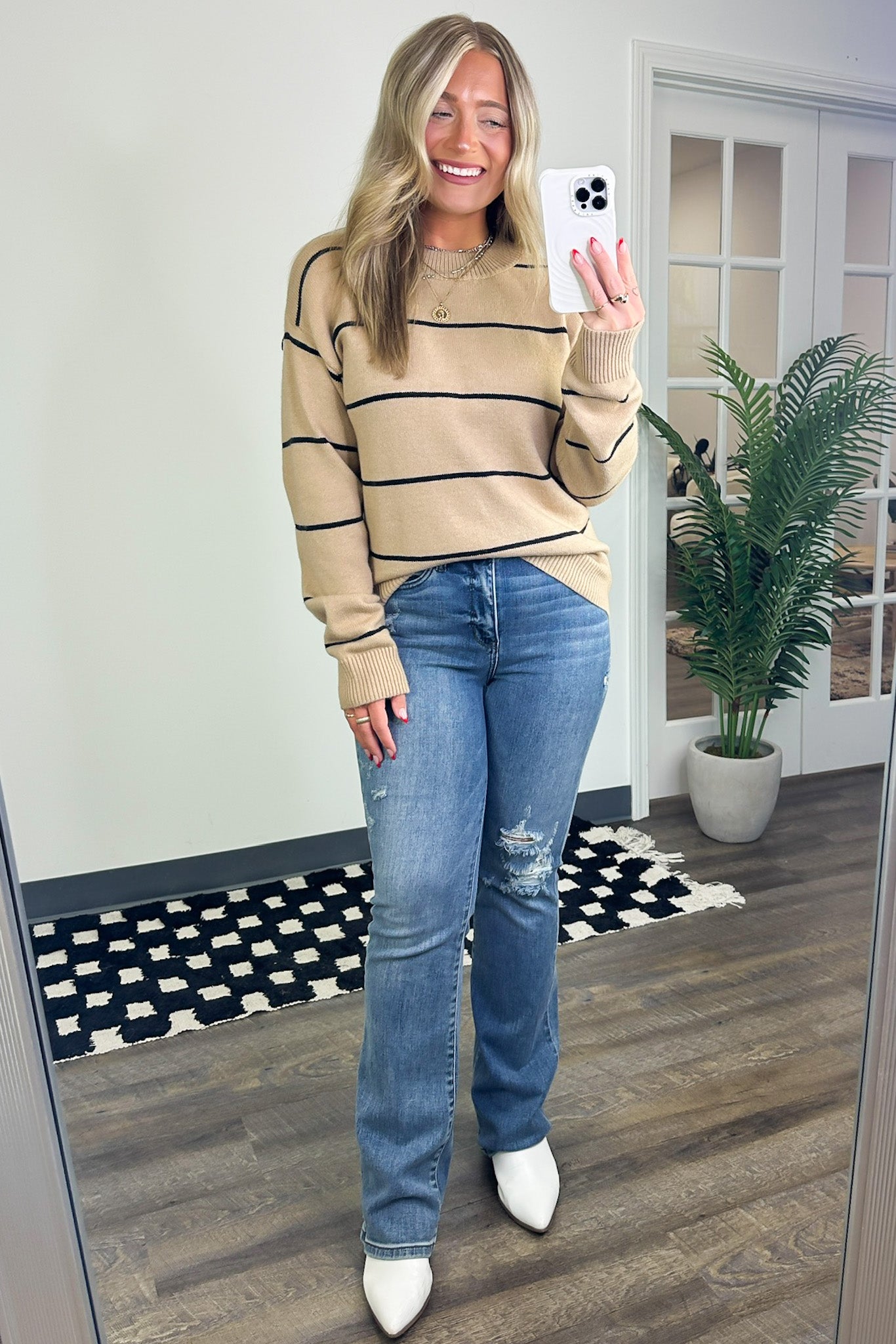  Presley Relaxed Fit Striped Sweater - Madison and Mallory