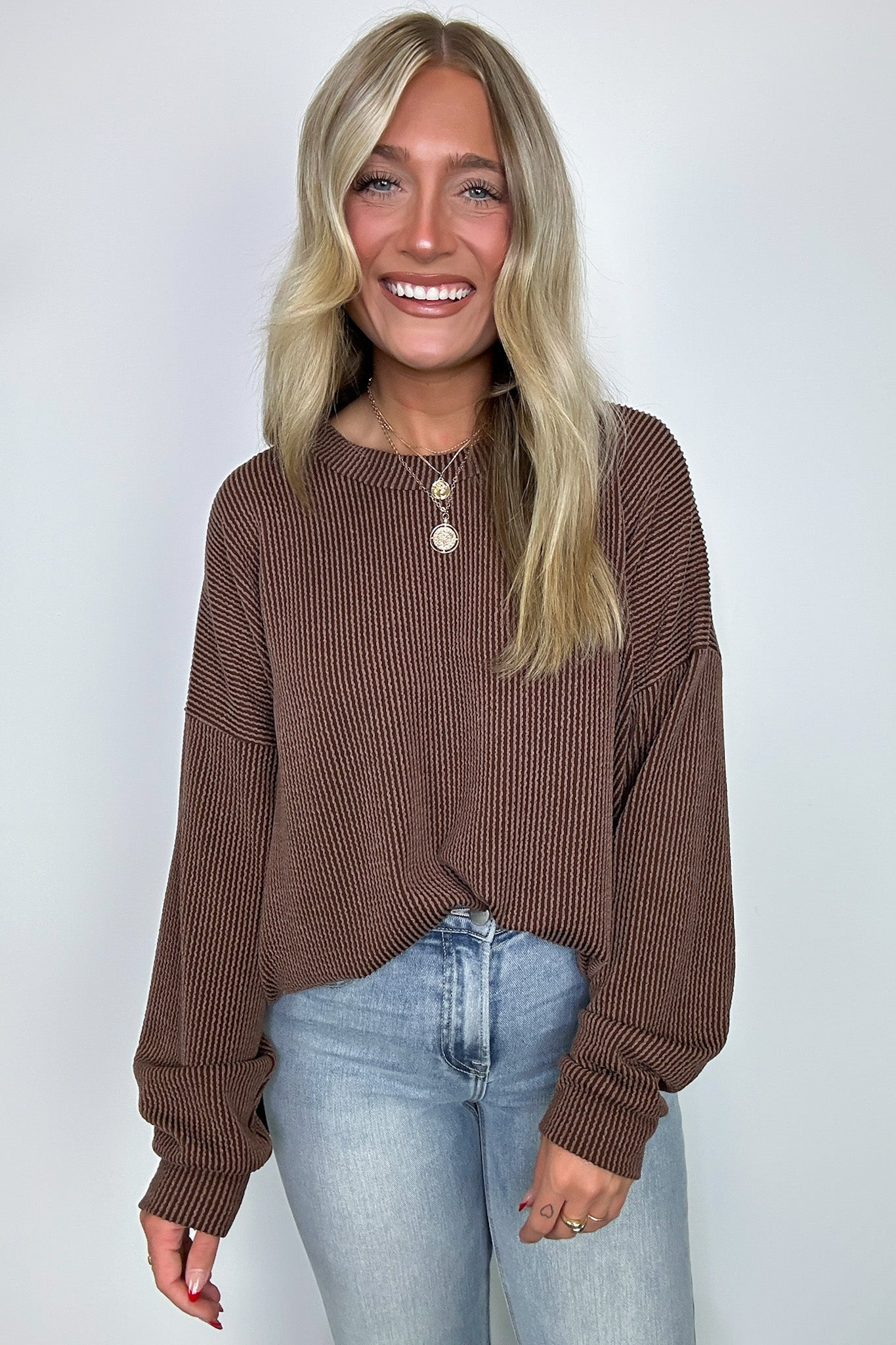  Pressley Rib Knit Side Slit Pullover - BACK IN STOCK - Madison and Mallory