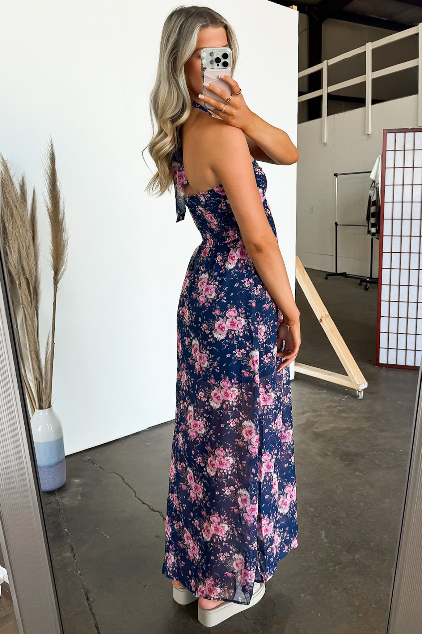  Pretty Demeanor Floral Halter Maxi Dress - FINAL SALE - Madison and Mallory