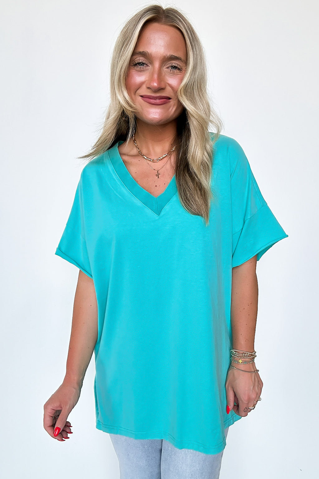 Pretty Potential V-Neck Oversized Top - FINAL SALE - Madison and Mallory