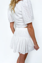 Pretty Era Eyelet Flowy Top and Skirt Set - Madison and Mallory
