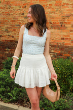 Pretty Era Eyelet Flowy Top and Skirt Set - Madison and Mallory