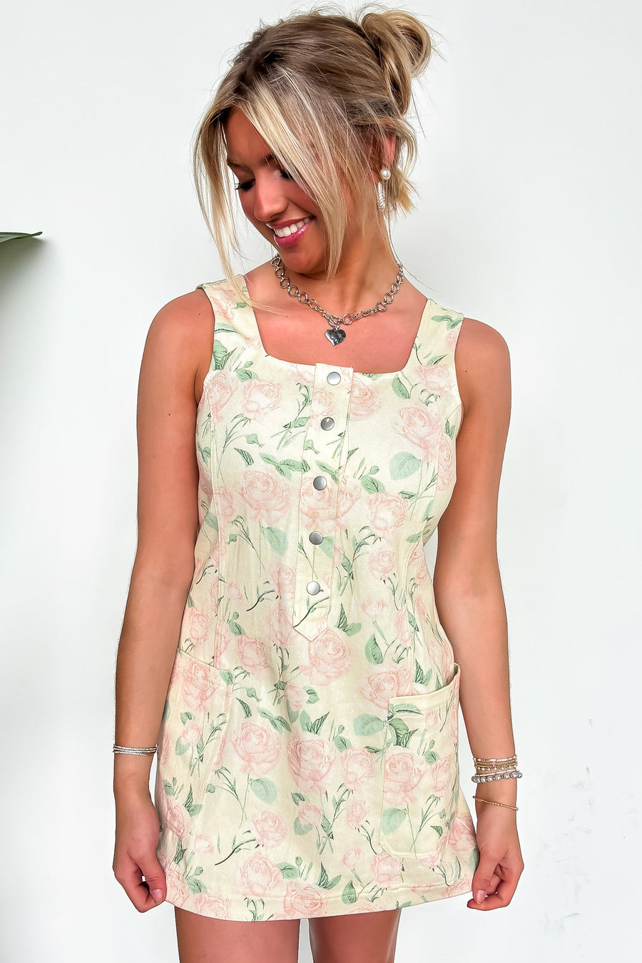 Pretty Garden Square Neck Floral Dress - Madison and Mallory