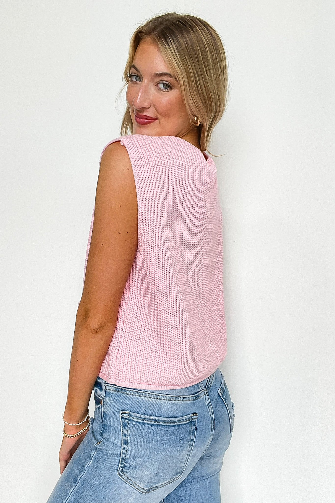 Pretty in Prep Button Down Pocket Knit Vest - Madison and Mallory