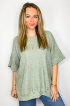 Priscilla Waffle Knit Oversized Top - BACK IN STOCK - Madison and Mallory
