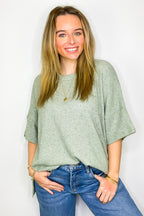 Priscilla Waffle Knit Oversized Top - BACK IN STOCK - Madison and Mallory