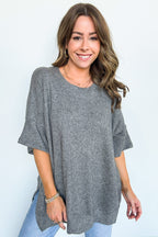 Priscilla Waffle Knit Oversized Top - BACK IN STOCK - Madison and Mallory