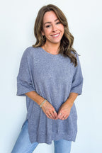 Priscilla Waffle Knit Oversized Top - BACK IN STOCK - Madison and Mallory