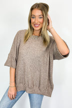 Priscilla Waffle Knit Oversized Top - BACK IN STOCK - Madison and Mallory