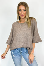 Priscilla Waffle Knit Oversized Top - BACK IN STOCK - Madison and Mallory