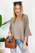 Priscilla Waffle Knit Oversized Top - BACK IN STOCK - Madison and Mallory