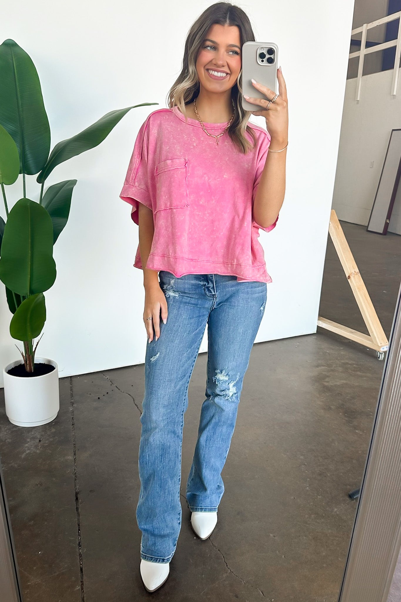  Priscillah Mineral Wash Oversized Pocket Tee - BACK IN STOCK - Madison and Mallory