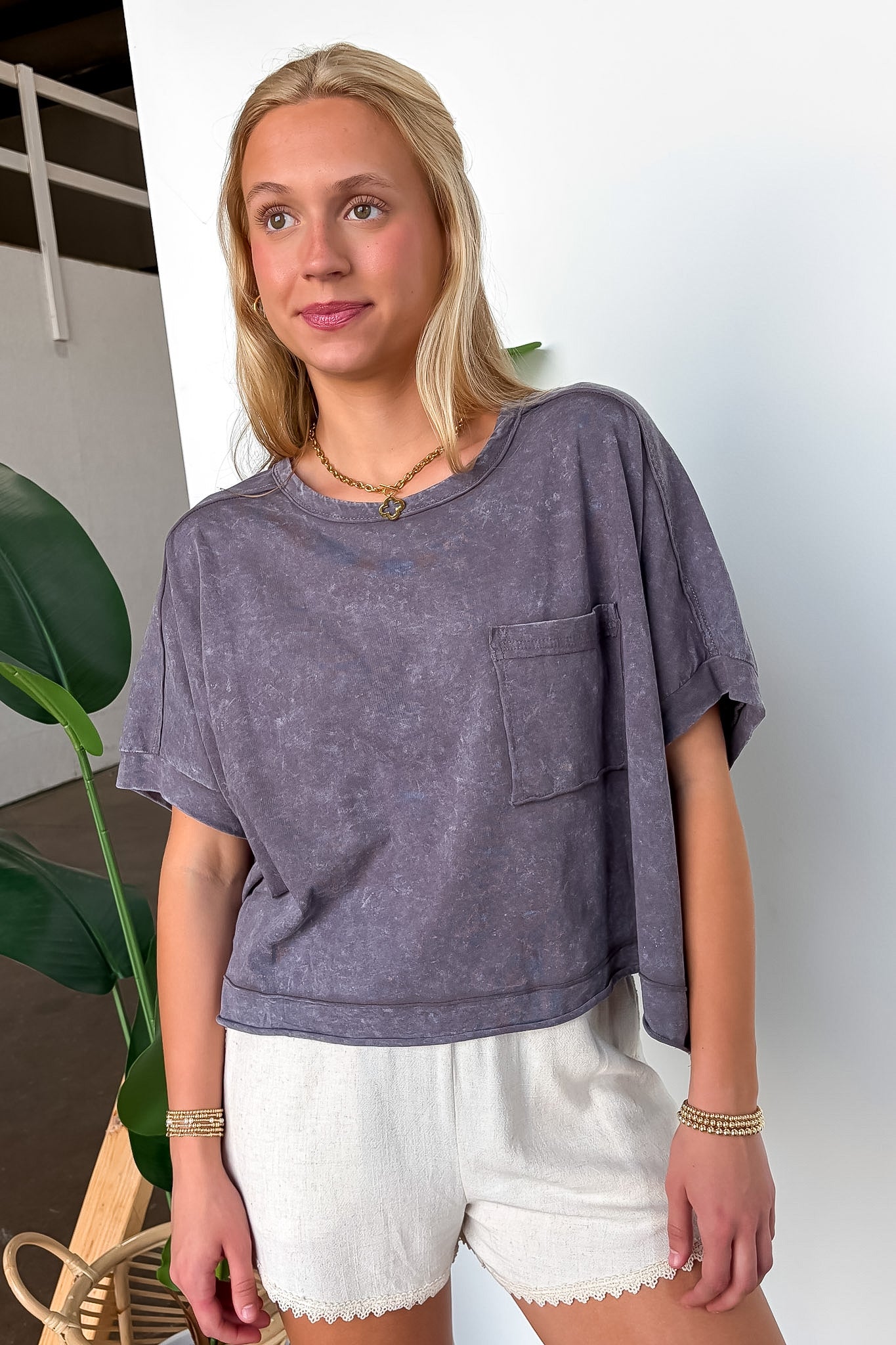 Priscillah Mineral Wash Oversized Pocket Tee - BACK IN STOCK - Madison and Mallory
