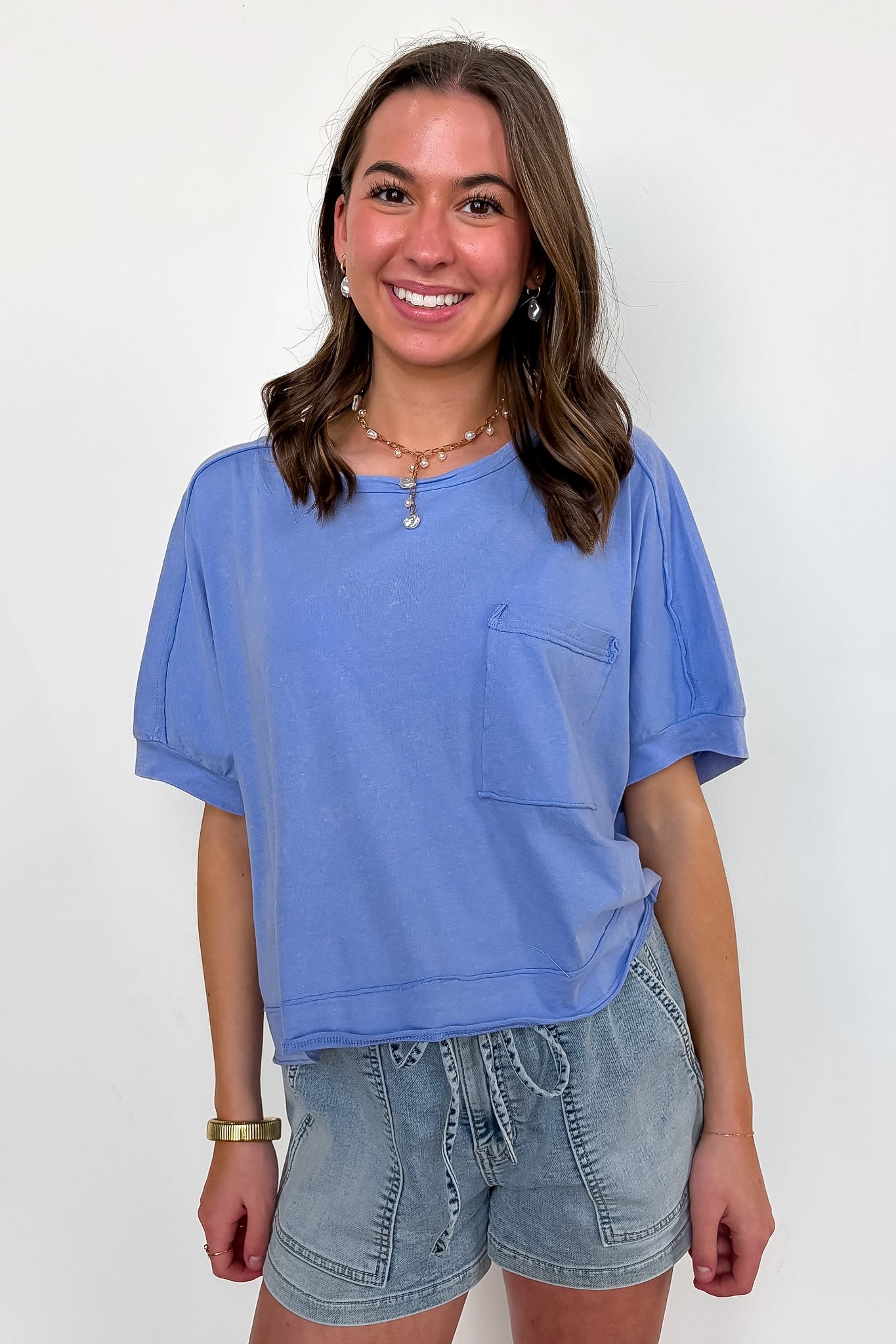 Priscillah Mineral Wash Oversized Pocket Tee - BACK IN STOCK - Madison and Mallory