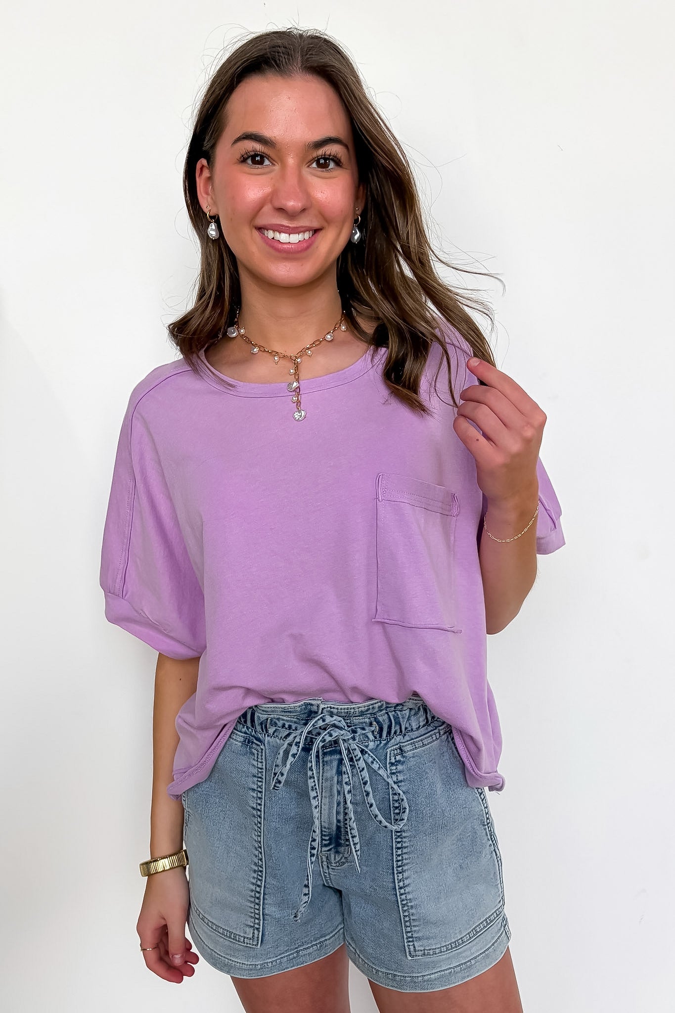 Priscillah Mineral Wash Oversized Pocket Tee - BACK IN STOCK - Madison and Mallory