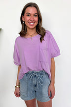 Priscillah Mineral Wash Oversized Pocket Tee - BACK IN STOCK