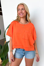 Priscillah Mineral Wash Oversized Pocket Tee - BACK IN STOCK