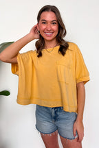 Priscillah Mineral Wash Oversized Pocket Tee - BACK IN STOCK