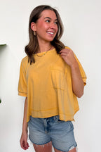 Priscillah Mineral Wash Oversized Pocket Tee - BACK IN STOCK