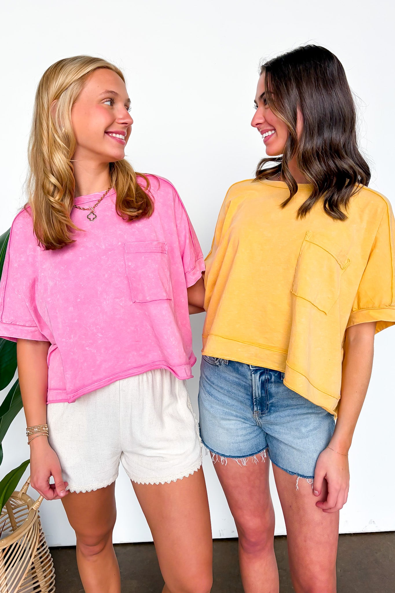 Priscillah Mineral Wash Oversized Pocket Tee - BACK IN STOCK