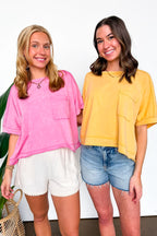 Priscillah Mineral Wash Oversized Pocket Tee - BACK IN STOCK - Madison and Mallory