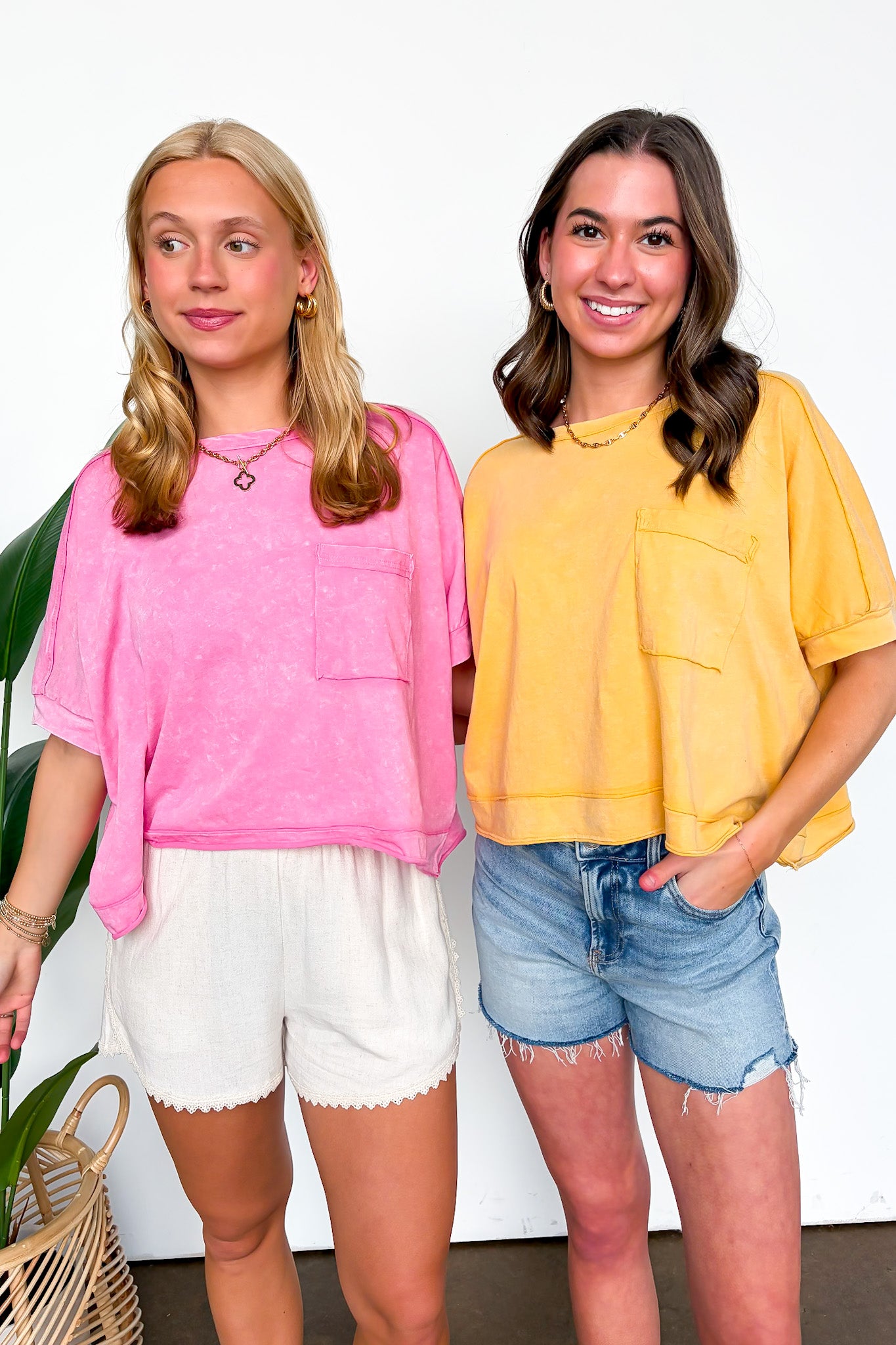 Priscillah Mineral Wash Oversized Pocket Tee - BACK IN STOCK