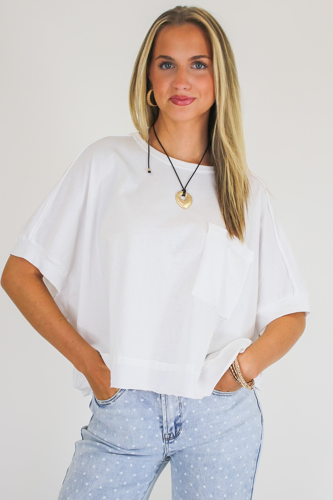 Priscillah Mineral Wash Oversized Pocket Tee - Madison and Mallory