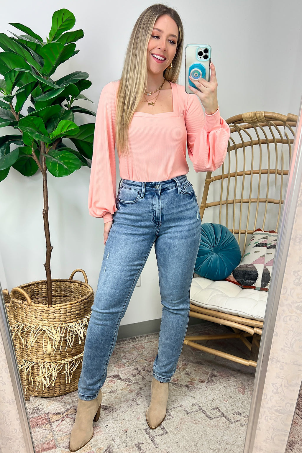 Promising Style Rib Knit Square Neck Top - FINAL SALE - Madison and Mallory