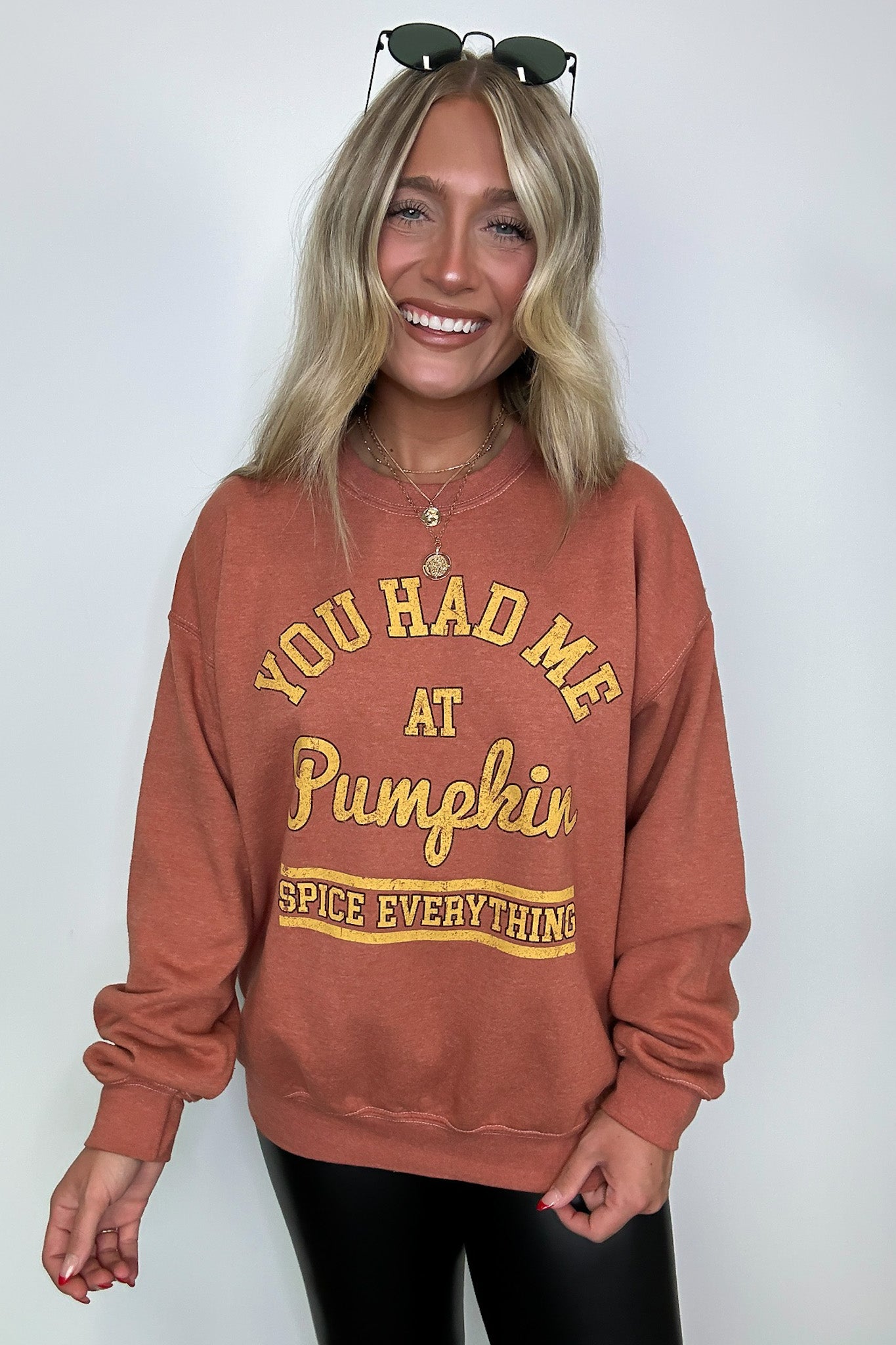  Pumpkin Spice Everything Graphic Pullover - FINAL SALE - Madison and Mallory