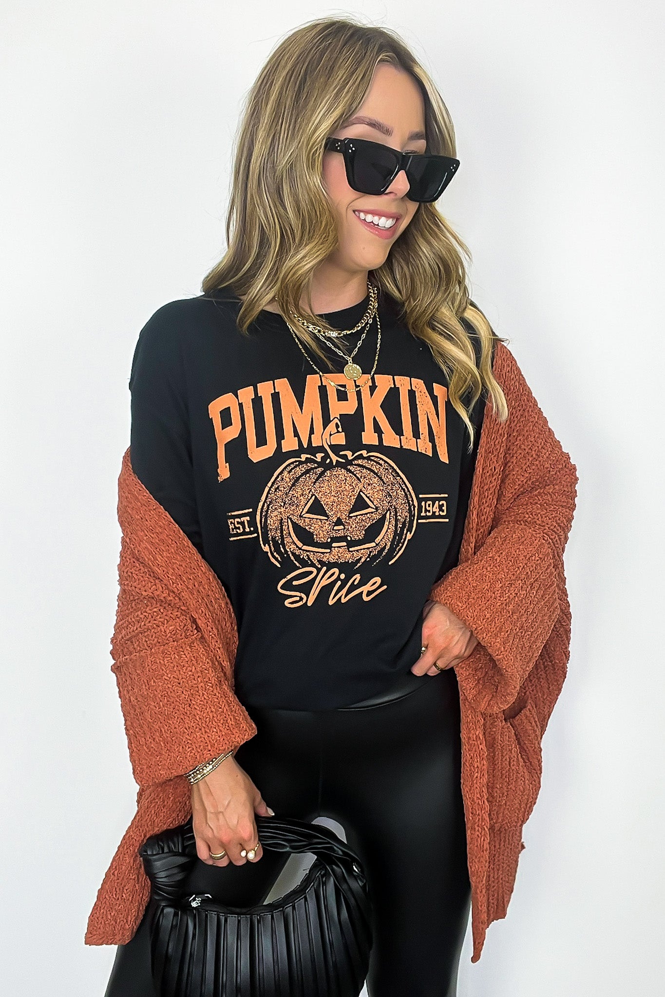 S / Black Pumpkin Spice Vintage Graphic Tee - FINAL SALE - Madison and Mallory