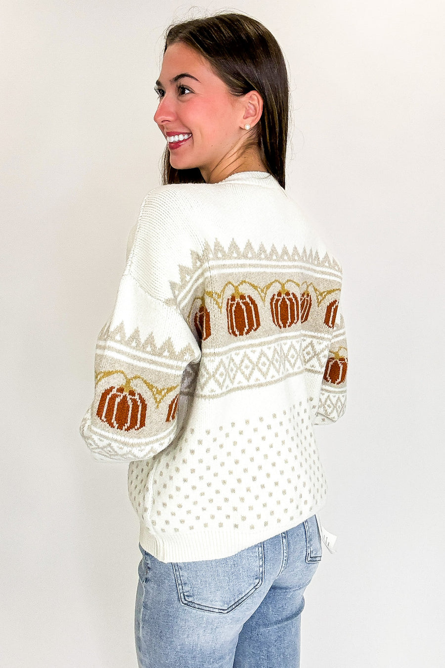Pumpkin Parade Jacquard Knit Sweater - Madison and Mallory