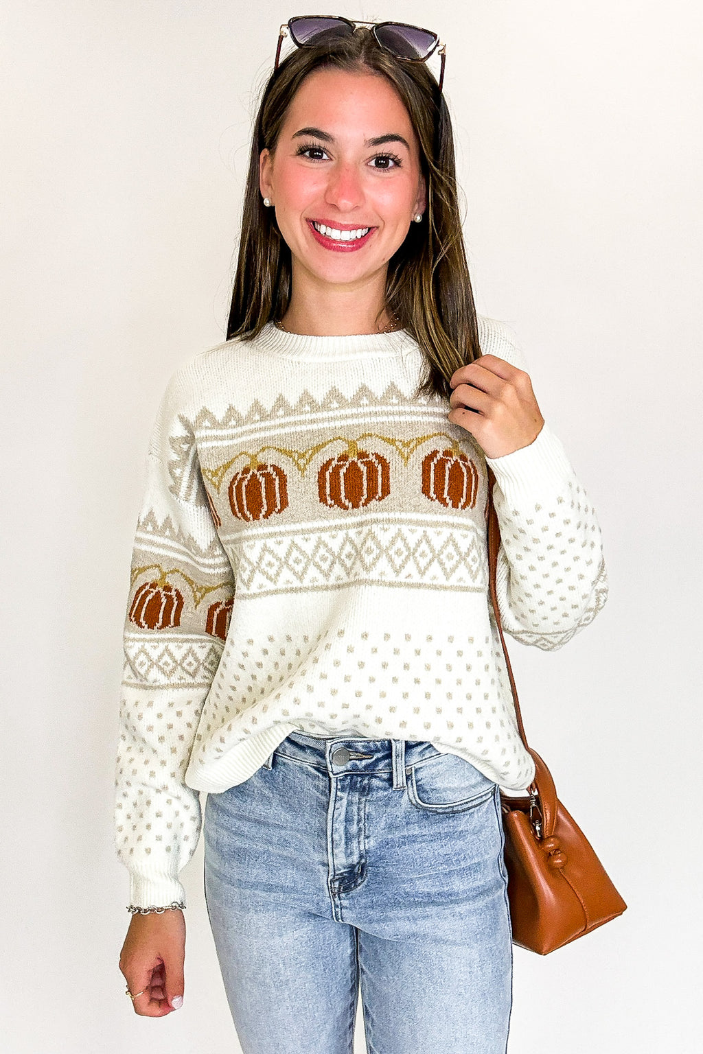 Pumpkin Parade Jacquard Knit Sweater - FINAL SALE - Madison and Mallory